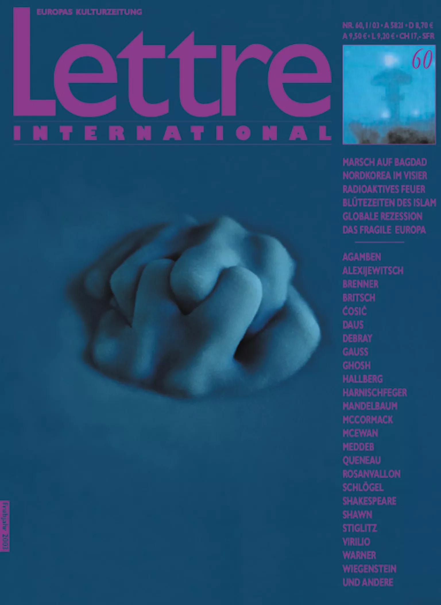 Cover Lettre International 60, Ann Mandelbaum