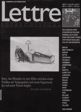 Cover Lettre International 34, Joseph Kosuth